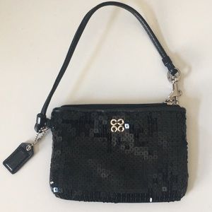 COACH Black Sequin Wristlet